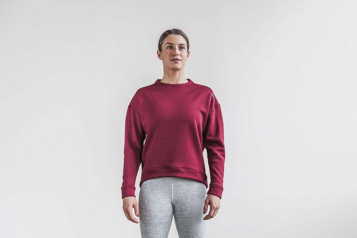 Nobull Performance Crew Women's Sweatshirts Deep Red | Australia (ZA8170)